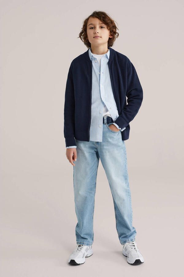 WE Fashion gebreid vest donkerblauw - Foto 2