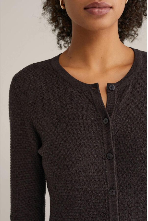 WE Fashion gebreid vest donkerbruin - Foto 2