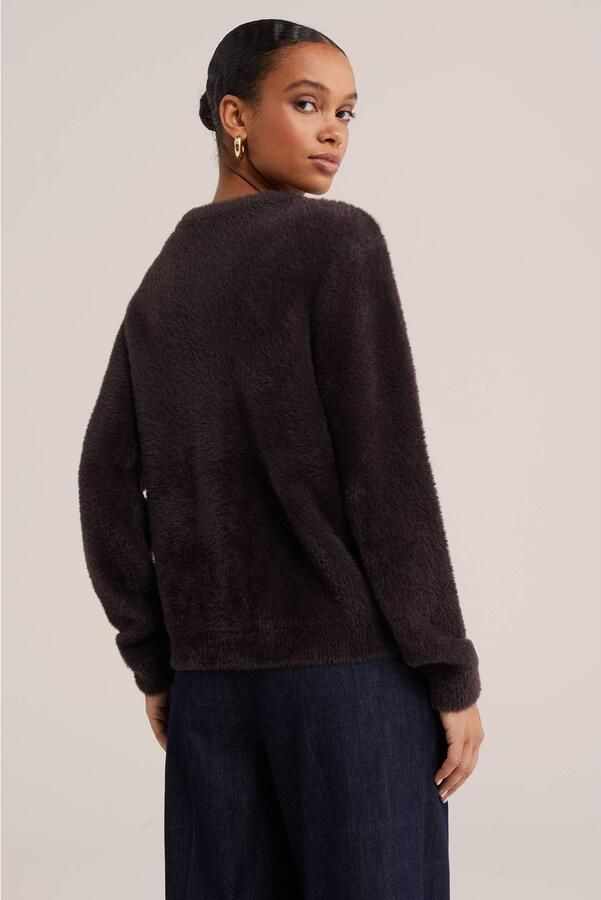 WE Fashion gebreid vest donkerbruin - Foto 2
