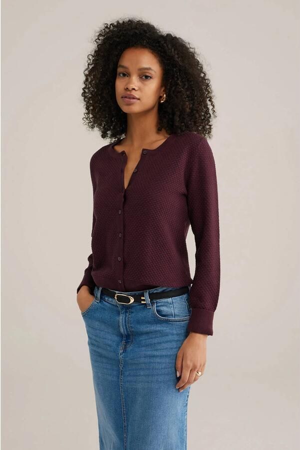 WE Fashion gebreid vest donkerrood