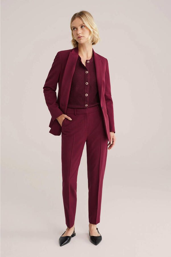 WE Fashion gebreid vest donkerrood - Foto 2