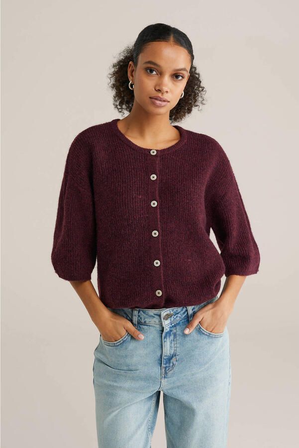 WE Fashion gebreid vest donkerrood