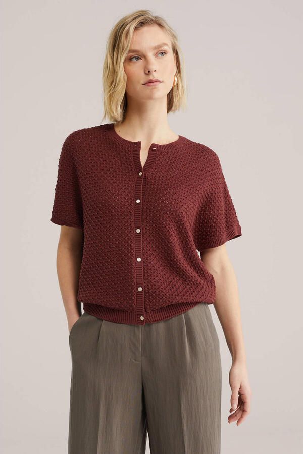 WE Fashion gebreid vest donkerrood