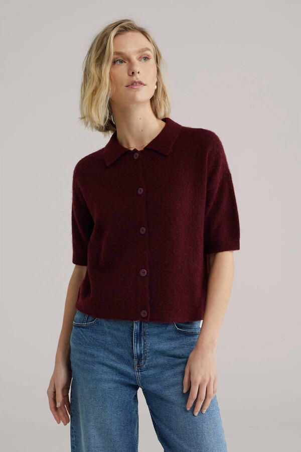 WE Fashion gebreid vest donkerrood