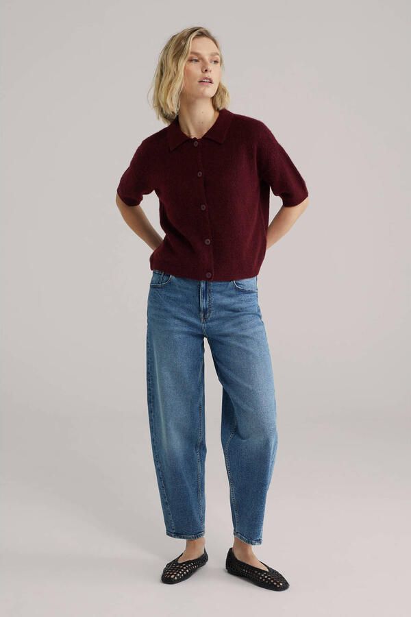 WE Fashion gebreid vest donkerrood - Foto 2