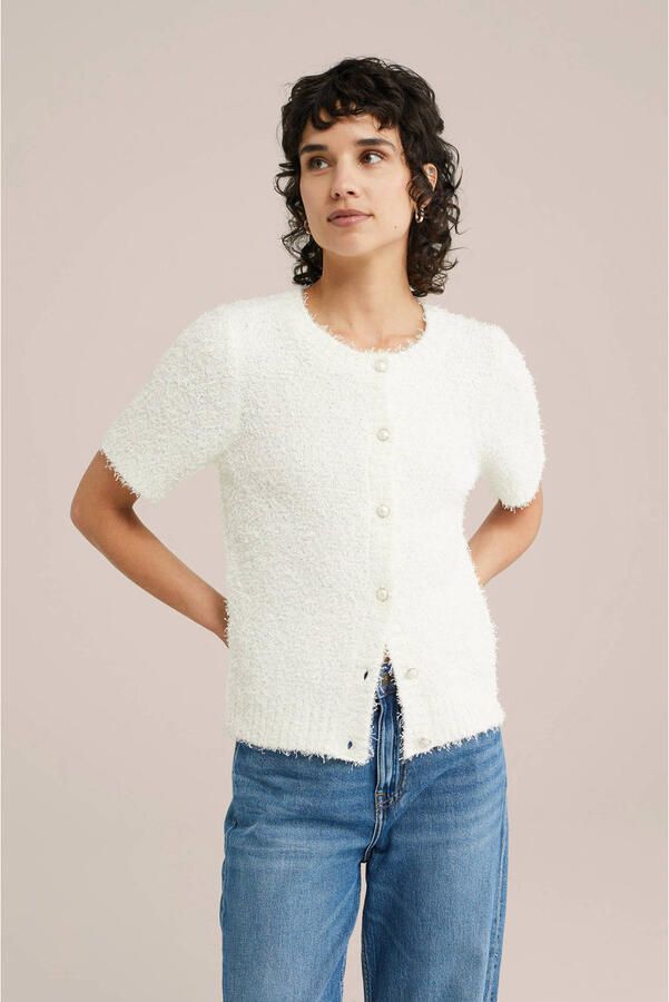 WE Fashion gebreid vest ecru