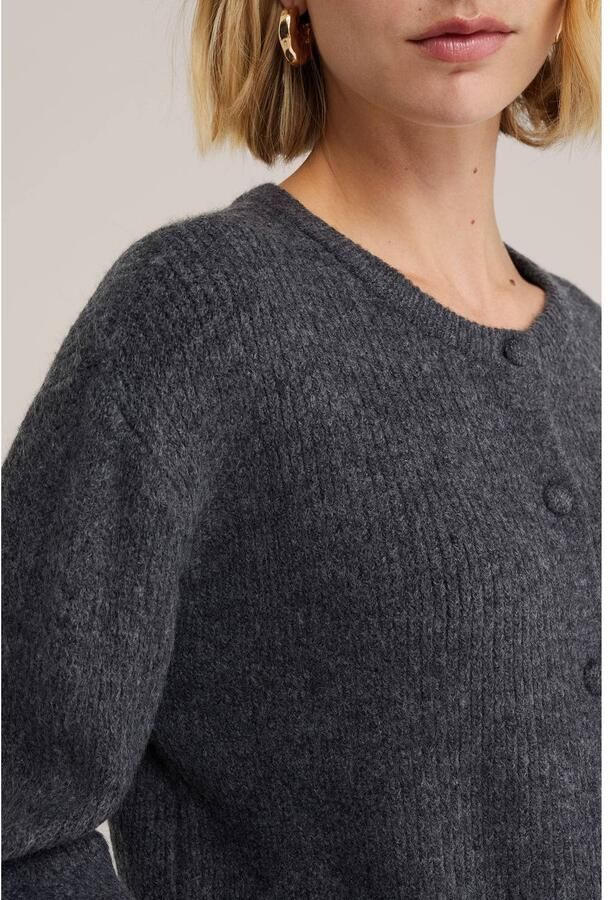 WE Fashion gebreid vest grijs - Foto 2