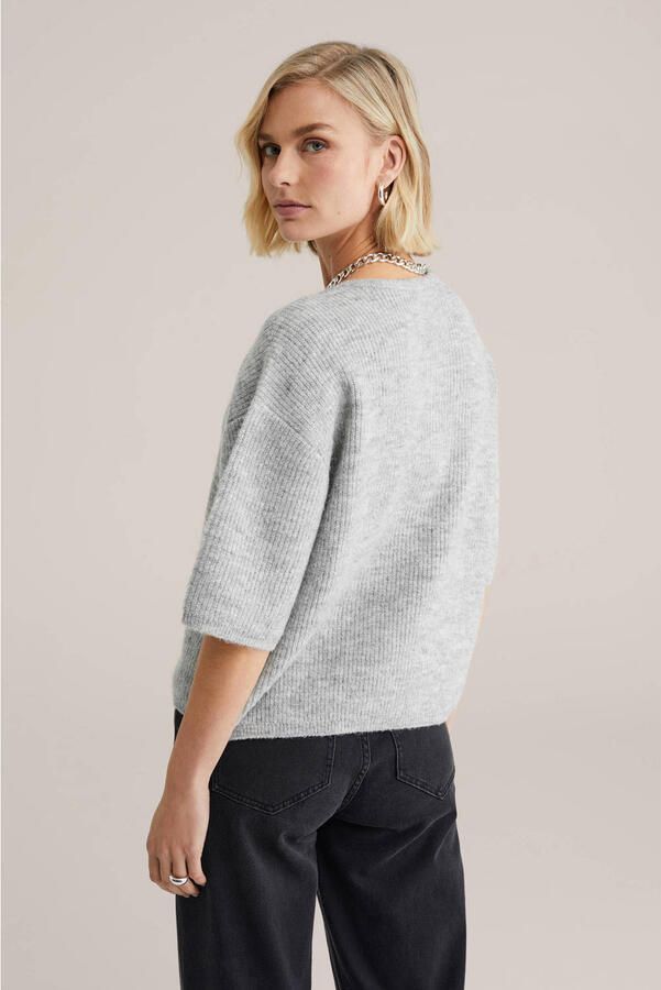 WE Fashion gebreid vest grijs melange - Foto 3