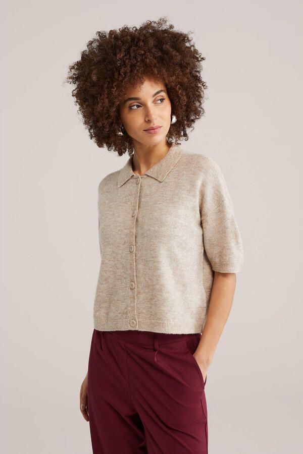 WE Fashion gebreid vest grijsbruin