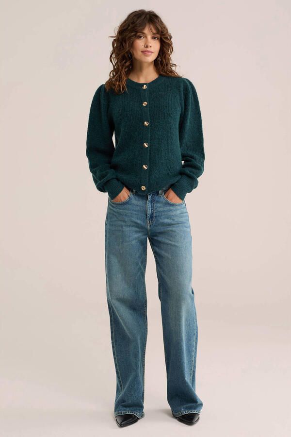WE Fashion gebreid vest groen - Foto 3