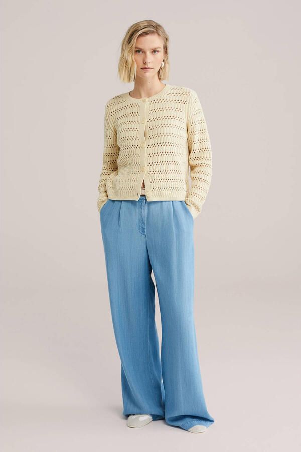 WE Fashion gebreid vest lichtgeel - Foto 2