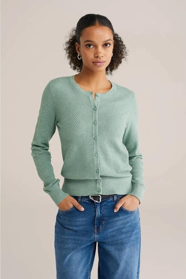 WE Fashion gebreid vest lichtgroen