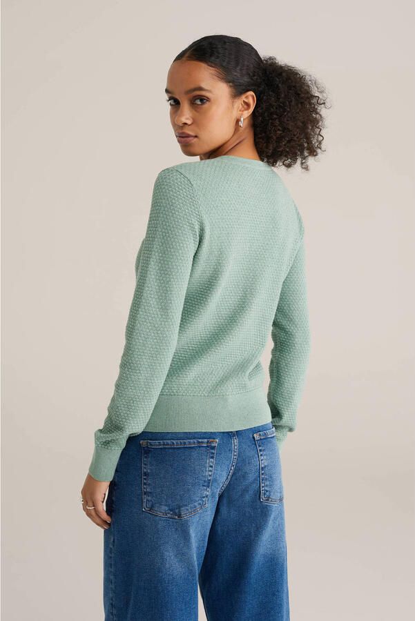 WE Fashion gebreid vest lichtgroen - Foto 2