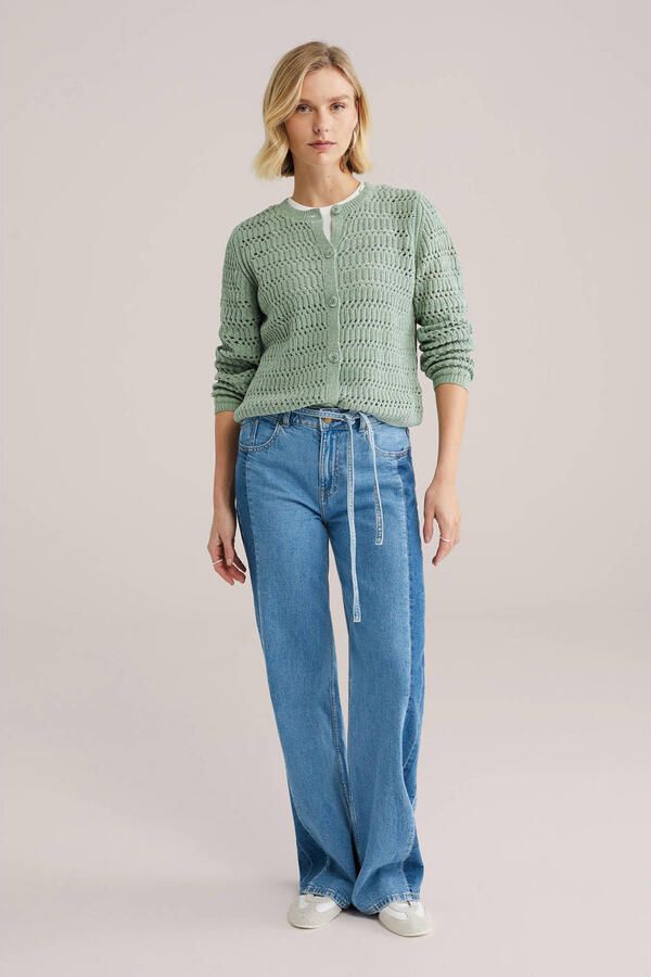 WE Fashion gebreid vest lichtgroen - Foto 2