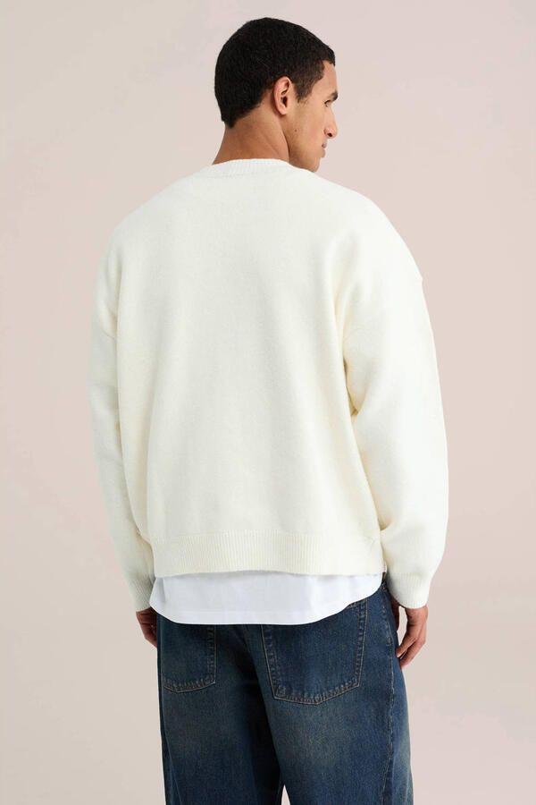 WE Fashion gebreid vest met borduursels eggshell - Foto 2