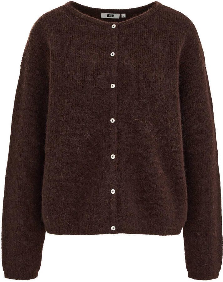 WE Fashion gebreid vest met wol bruin - Foto 2