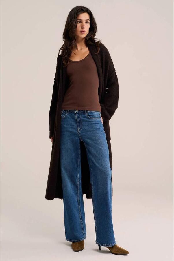 WE Fashion gebreid vest met wol donkerbruin - Foto 2