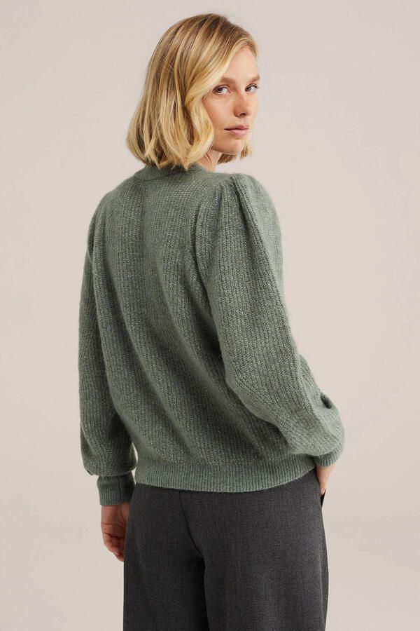 WE Fashion gebreid vest met wol groen - Foto 2