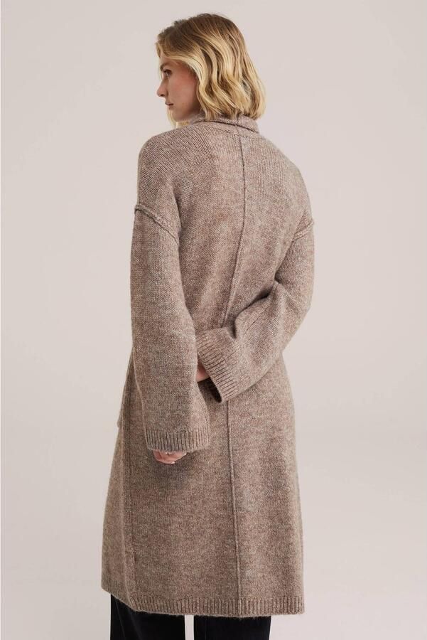 WE Fashion gebreid vest met wol taupe - Foto 2
