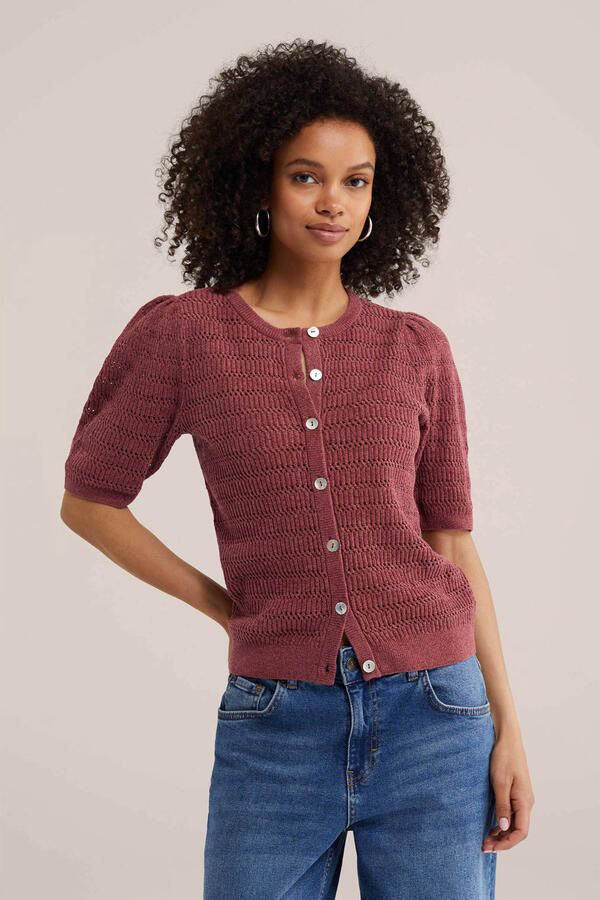 WE Fashion gebreid vest oudroze