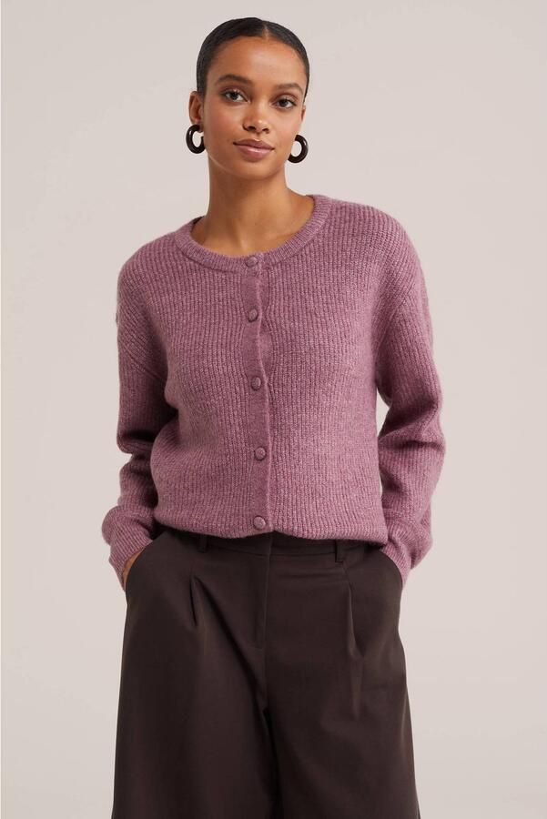 WE Fashion gebreid vest oudroze
