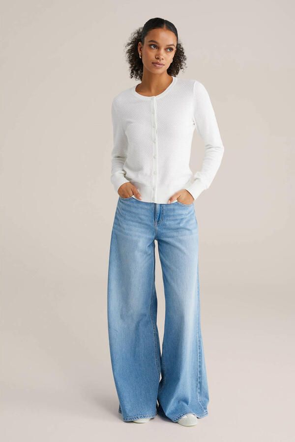 WE Fashion gebreid vest wit - Foto 3