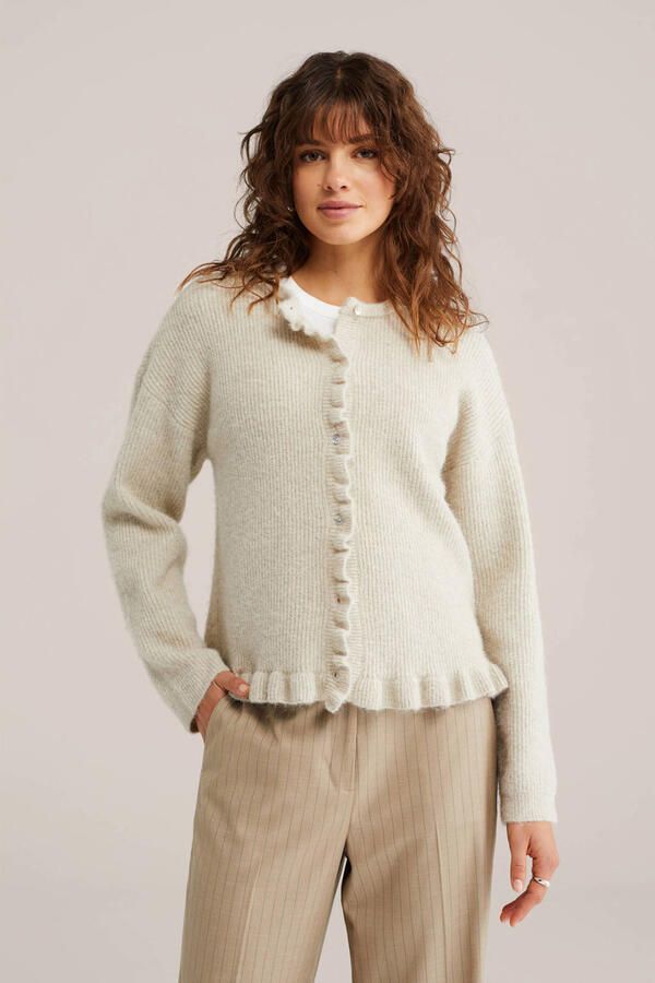 WE Fashion gebreid vest zand