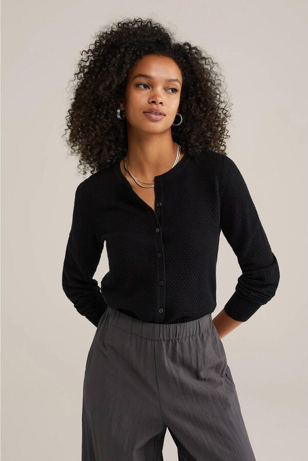 WE Fashion gebreid vest zwart - Foto 1