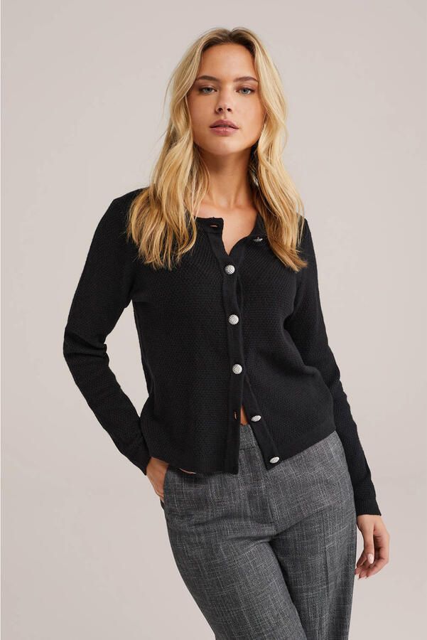 WE Fashion gebreid vest zwart