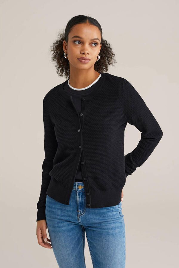 WE Fashion gebreid vest zwart