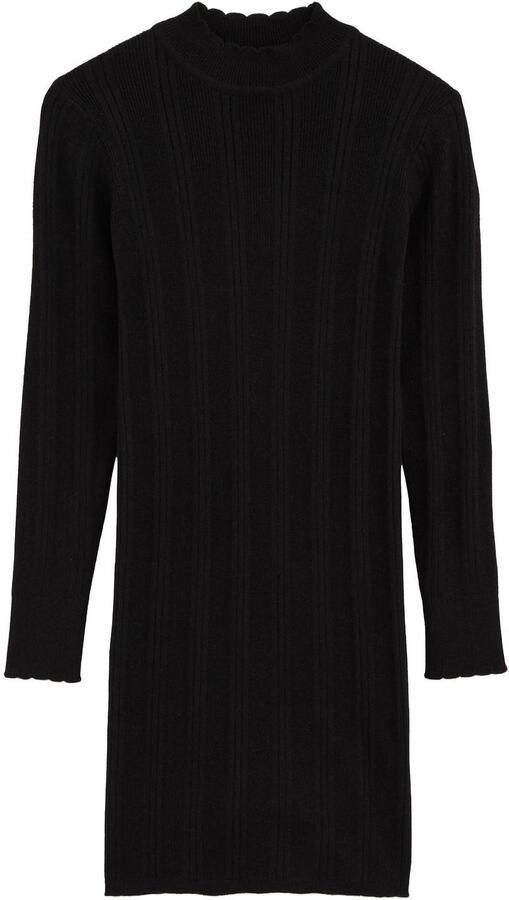WE Fashion gebreide bodycon midi jurk zwart