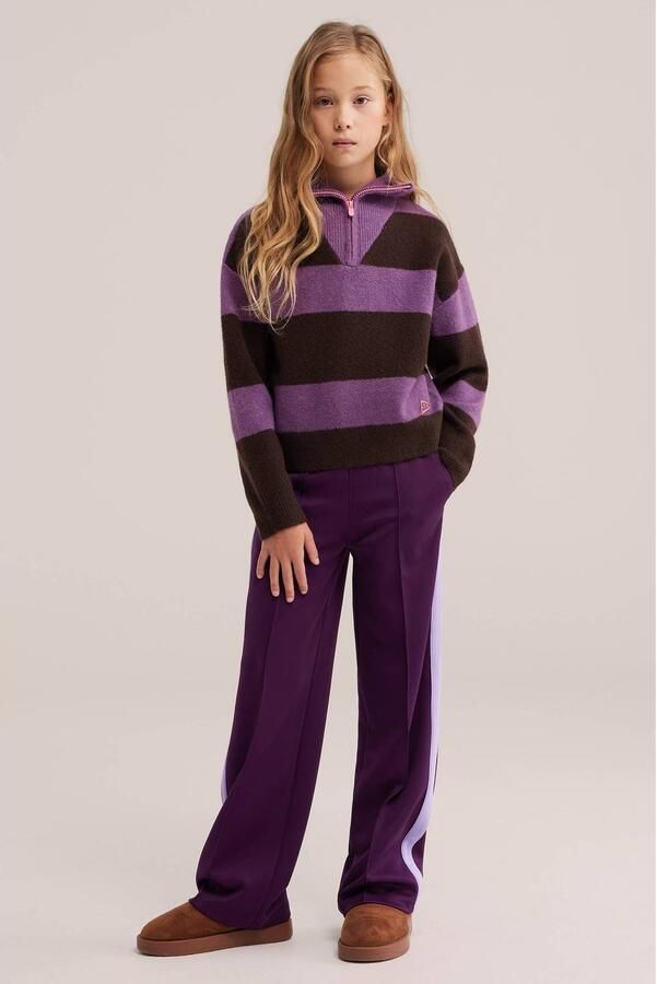 WE Fashion gebreide gestreepte sweater paars Streep - Foto 3