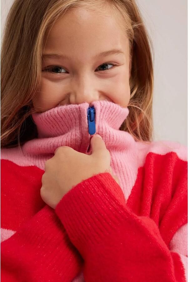 WE Fashion gebreide gestreepte sweater rood Streep - Foto 2