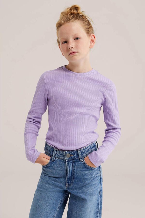 WE Fashion gebreide longsleeve lila