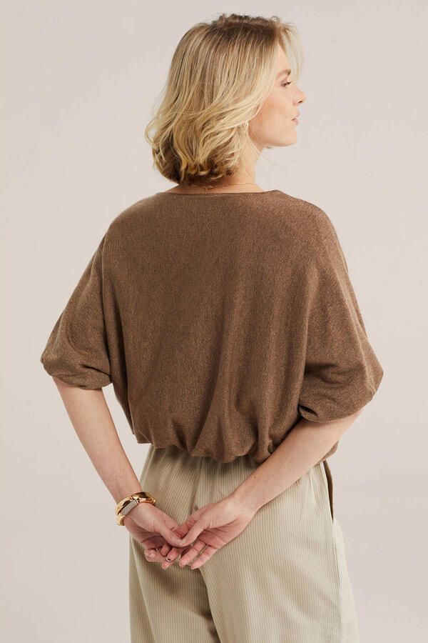 WE Fashion gebreide top bruin - Foto 3