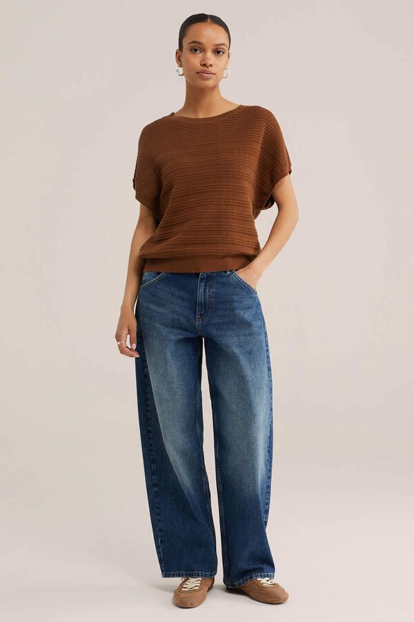WE Fashion gebreide top bruin - Foto 2