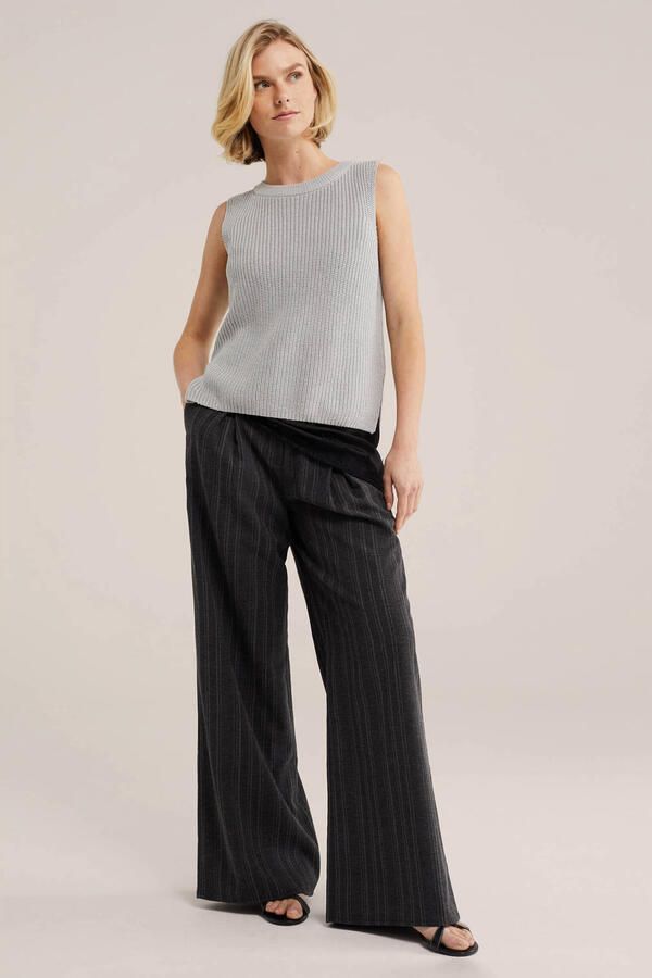 WE Fashion gebreide top lichtgrijs - Foto 2