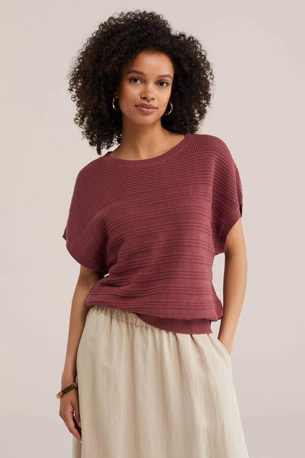 WE Fashion gebreide top oudroze