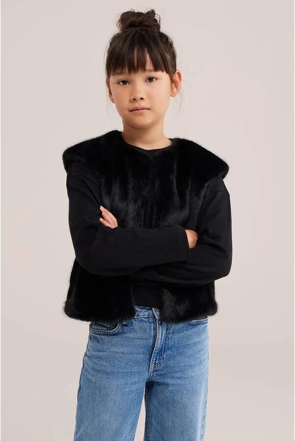 WE Fashion gebreide top zwart