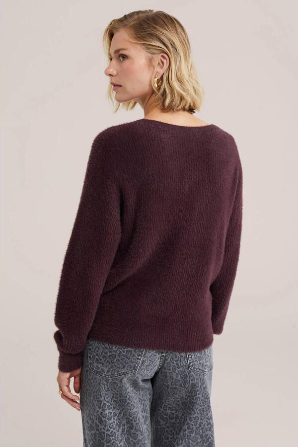 WE Fashion gebreide trui aubergine - Foto 3