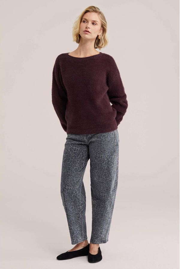 WE Fashion gebreide trui aubergine - Foto 2