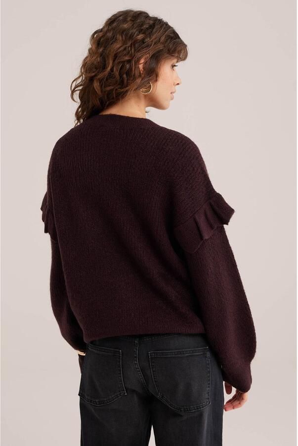 WE Fashion gebreide trui aubergine - Foto 2