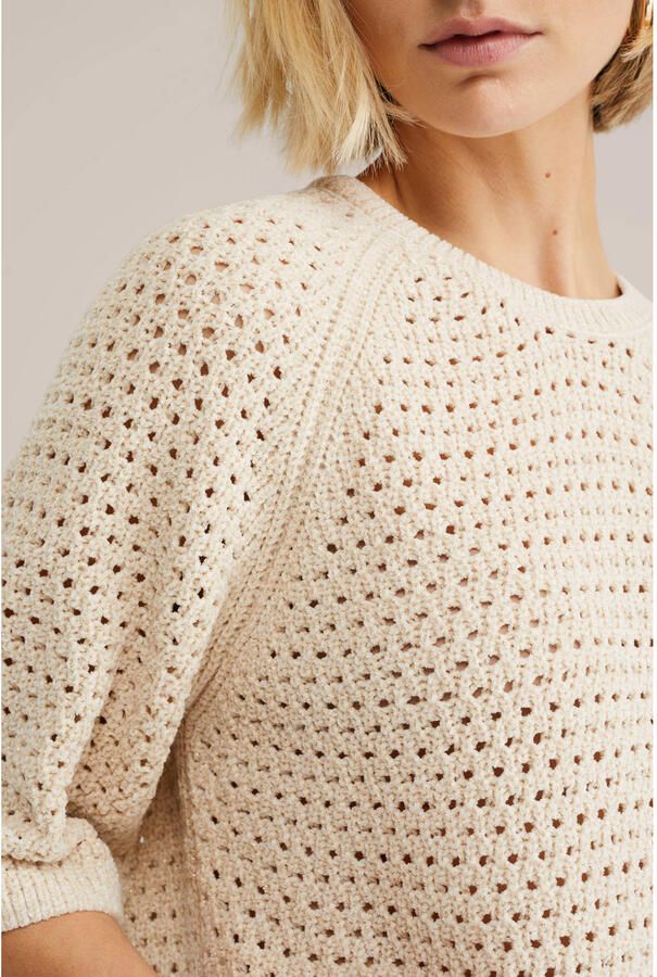 WE Fashion gebreide trui beige met lurex - Foto 3