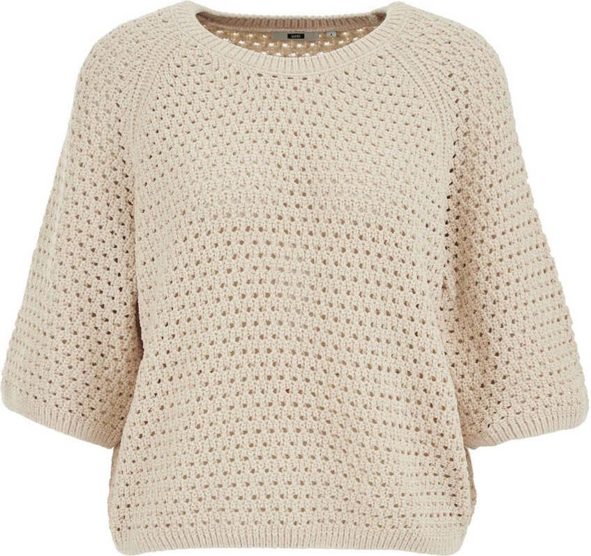 WE Fashion gebreide trui beige met lurex - Foto 2