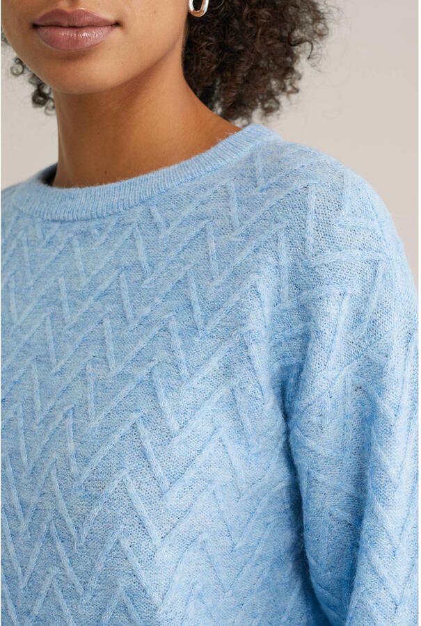 WE Fashion gebreide trui blauw - Foto 2