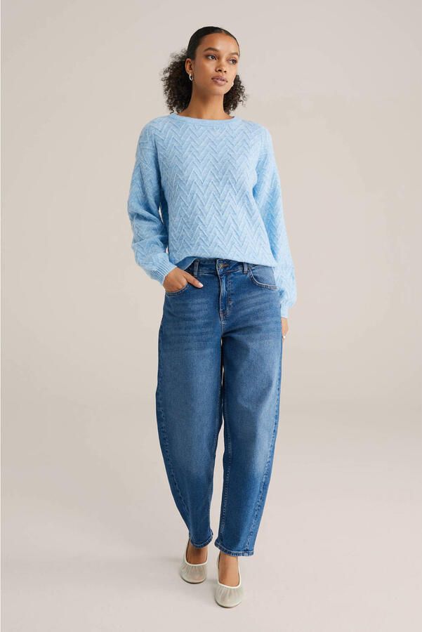 WE Fashion gebreide trui blauw - Foto 3