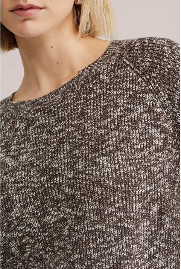 WE Fashion gebreide trui bruin met lurex - Foto 2