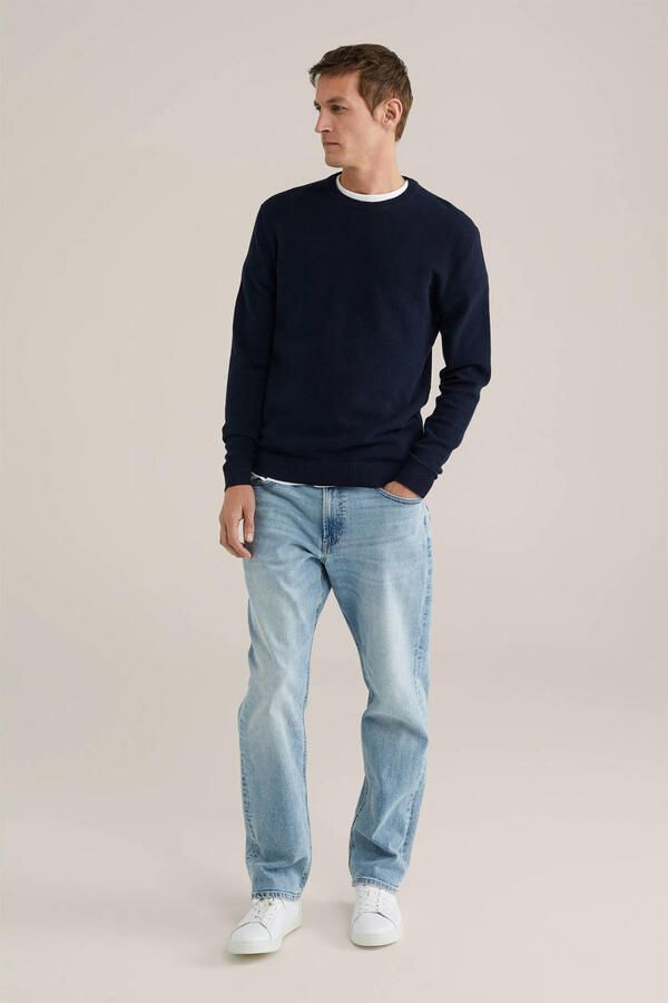 WE Fashion gebreide trui donkerblauw