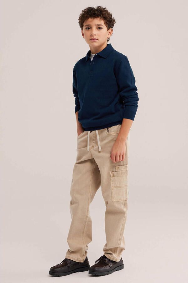 WE Fashion gebreide trui donkerblauw - Foto 2