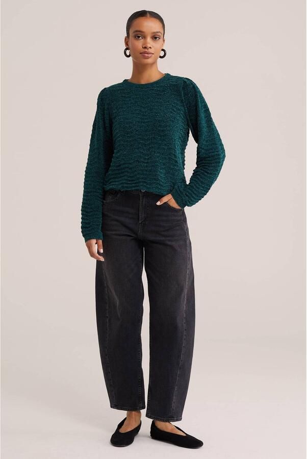 WE Fashion gebreide trui donkergroen - Foto 2